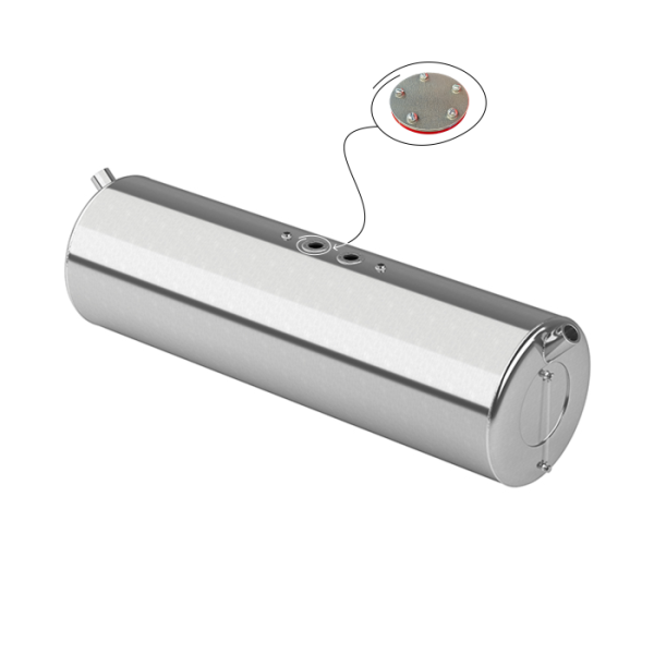 Алюминиевый топливный бак для рефрижератора (с наружным уровнемером и двойной горловиной) 220 л.